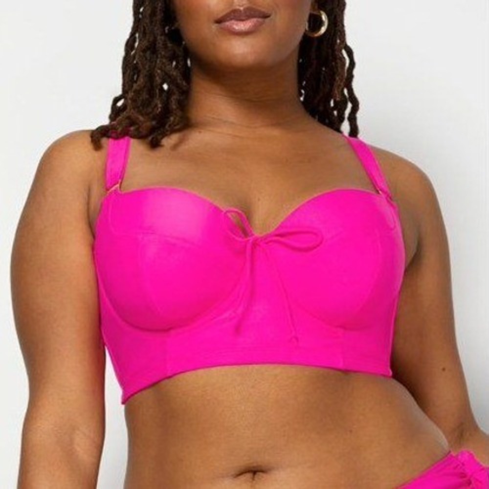 Smart & Sexy Bikini Top Womens 36DDD Pink Excellent Underwire Longline SA625